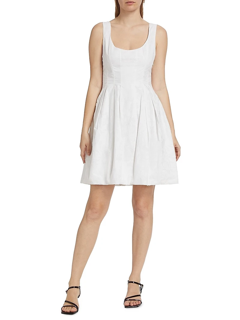 Jade Floral Cotton Scoopneck Minidress