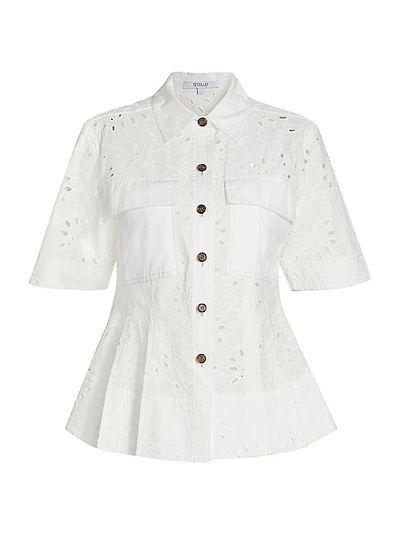 Cilou Eyelet Utility Peplum Shirt