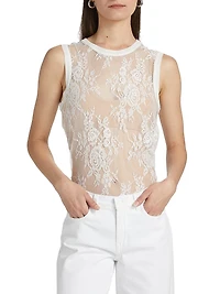 Brax Lace Sheer Tank Top