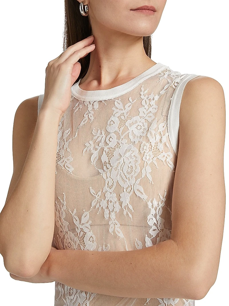 Brax Lace Sheer Tank Top