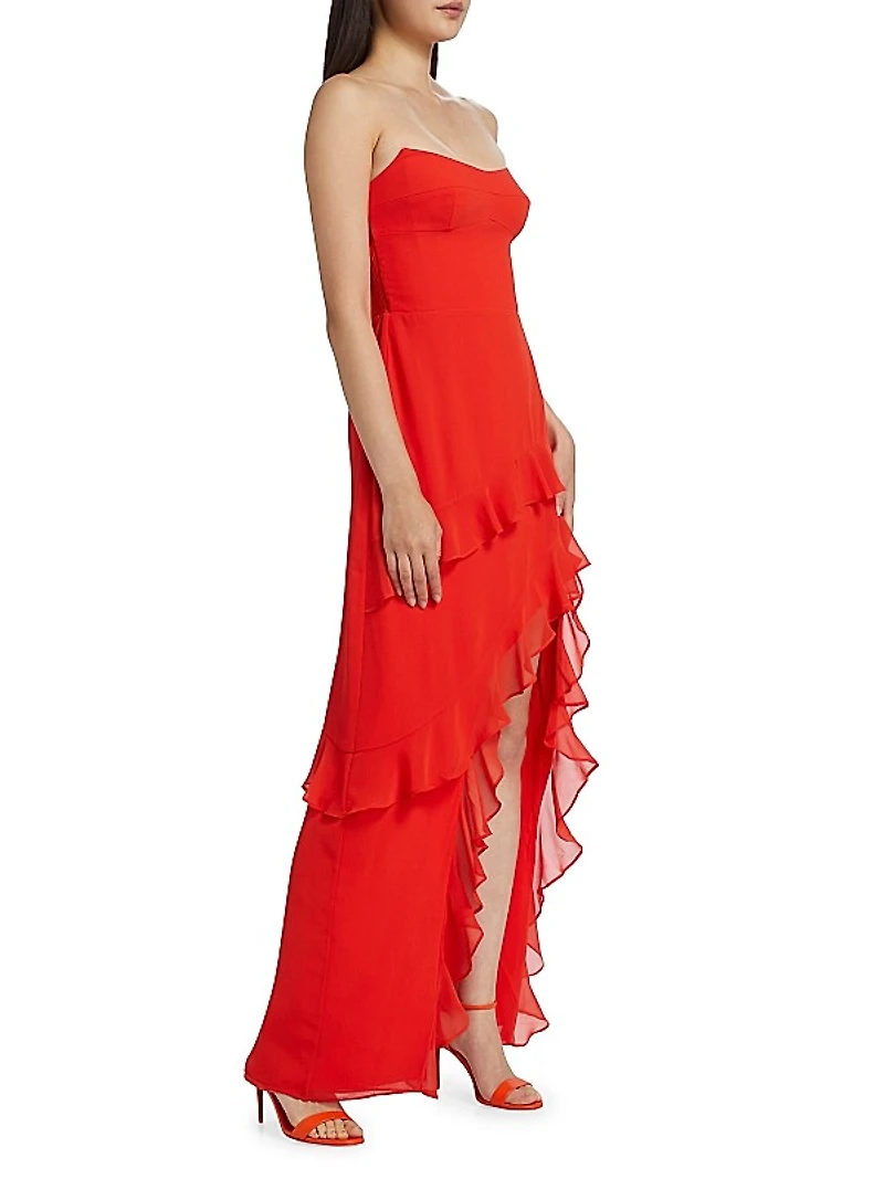 Magnolia Strapless High-Low Maxi Dress