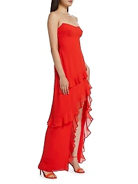 Magnolia Strapless High-Low Maxi Dress