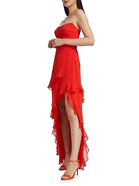 Magnolia Strapless High-Low Maxi Dress