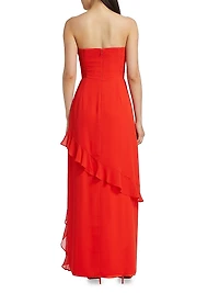 Magnolia Strapless High-Low Maxi Dress