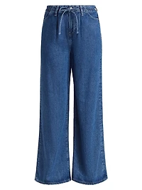 Super Drape Drawstring Wide-Leg Jeans
