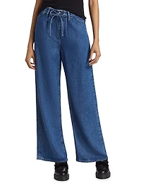 Super Drape Drawstring Wide-Leg Jeans