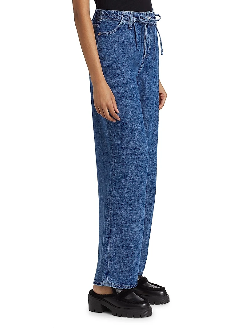 Super Drape Drawstring Wide-Leg Jeans