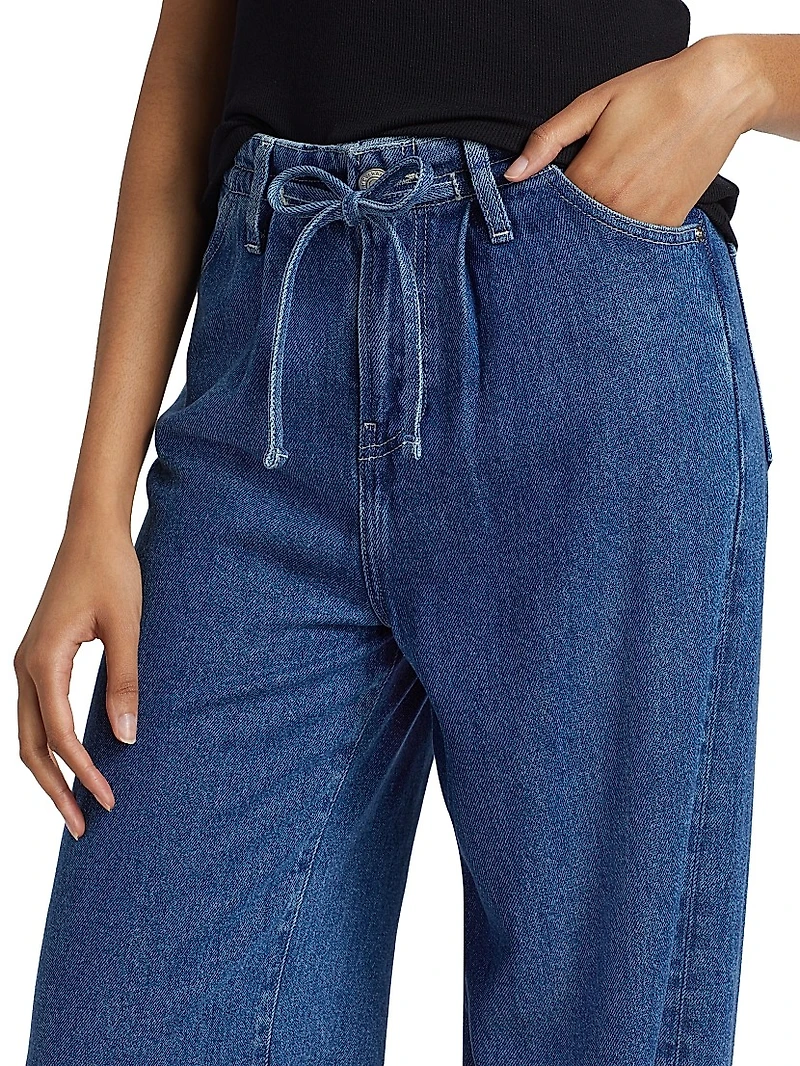 Super Drape Drawstring Wide-Leg Jeans