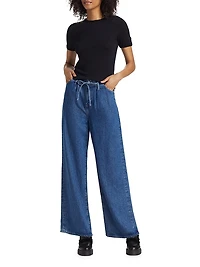 Super Drape Drawstring Wide-Leg Jeans