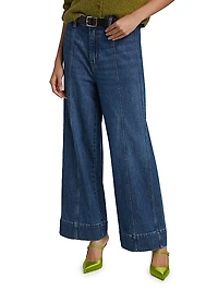 Seamed Wide-Leg Jeans