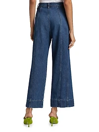 Seamed Wide-Leg Jeans