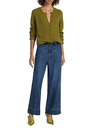 Seamed Wide-Leg Jeans