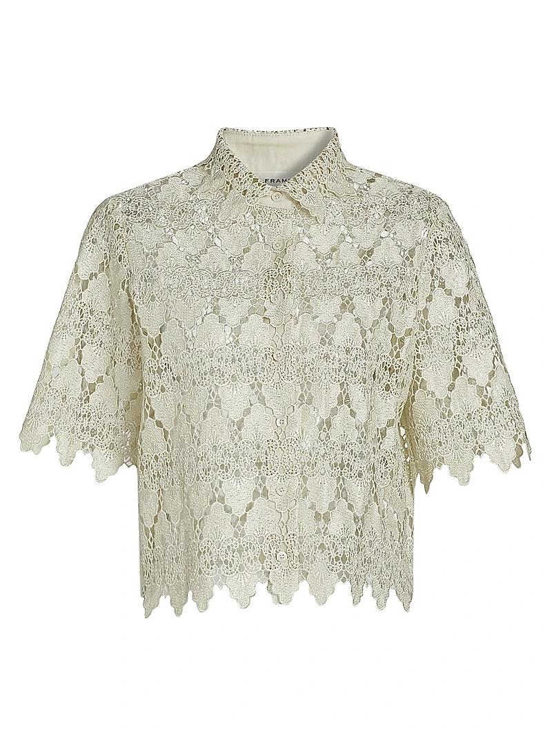 Lace Button-Up Shirt
