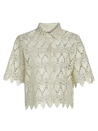 Lace Button-Up Shirt