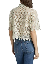 Lace Button-Up Shirt