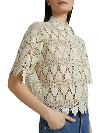 Lace Button-Up Shirt