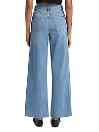 Le Slim Palazzo Raw-Fray High-Rise Jeans