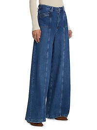Portia High-Rise Seamed Wide Flare Jeans