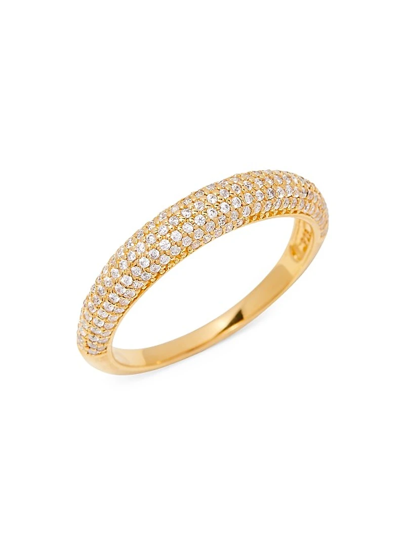 Marian 14K-Yellow-Gold Vermeil & Cubic Zirconia Domed Ring