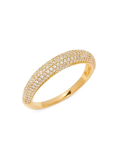Marian 14K-Yellow-Gold Vermeil & Cubic Zirconia Domed Ring