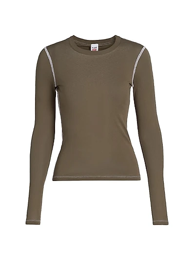 Floral Jersey Long-Sleeve Top
