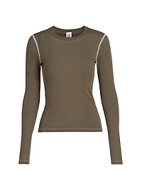 Floral Jersey Long-Sleeve Top