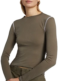 Floral Jersey Long-Sleeve Top
