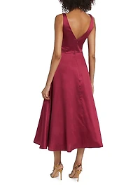 Flower Appliqué Cocktail Dress