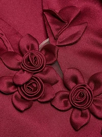 Flower Appliqué Cocktail Dress