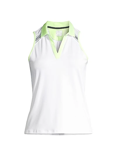 Electric Toile Sleeveless Polo Shirt