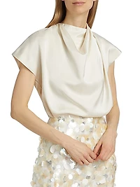 Draped Cowl Neck Top