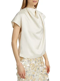 Draped Cowl Neck Top