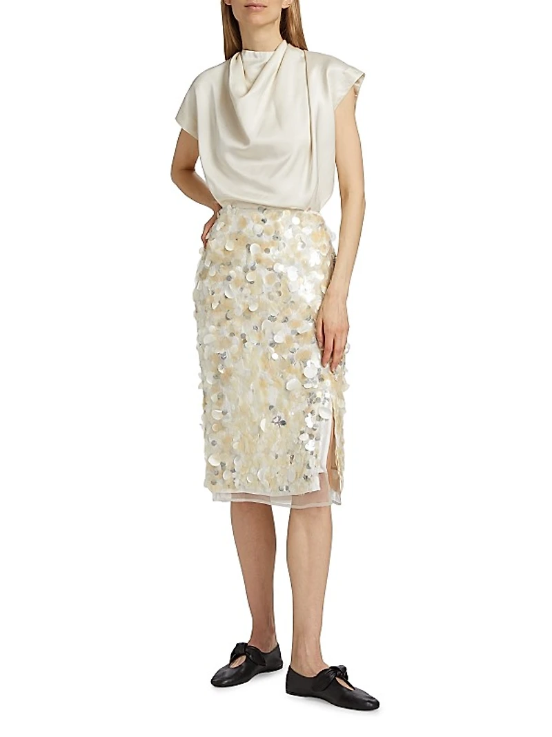 Draped Cowl Neck Top