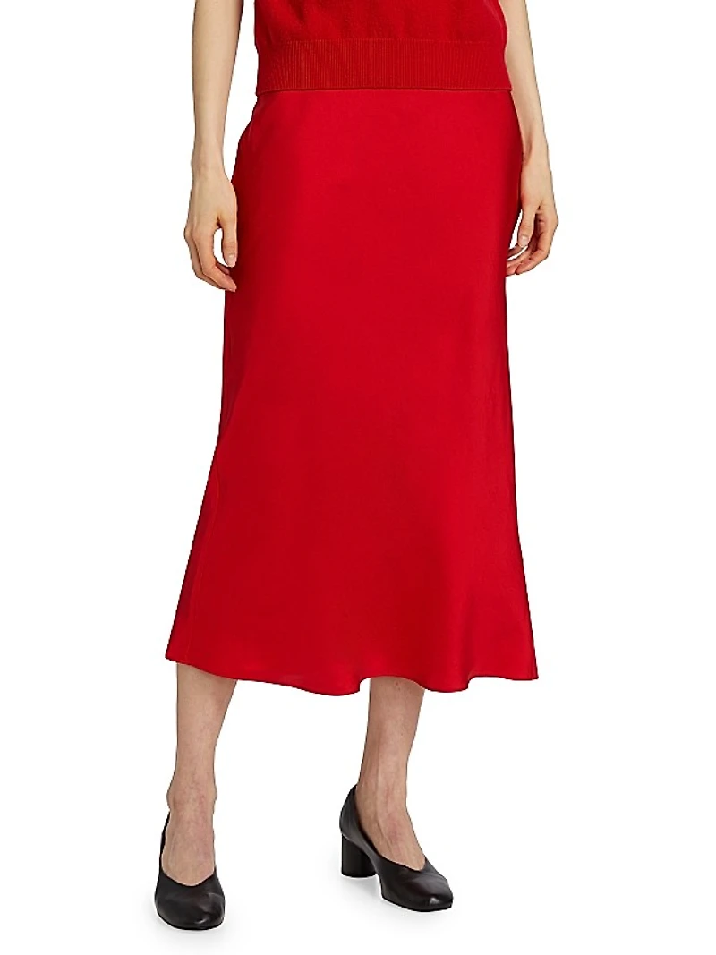 Silk Midi-Skirt