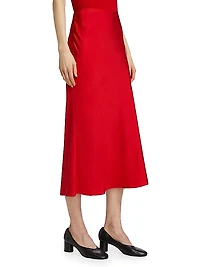 Silk Midi-Skirt