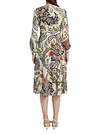 Paisley Jersey Midi Wrap Dress