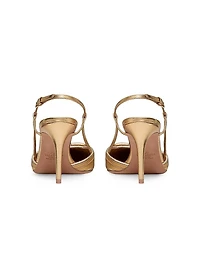 VLogo Signature Metallic Slingback Pumps 80MM