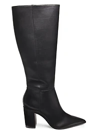 Mikki Up 90MM Leather Block-Heel Boots