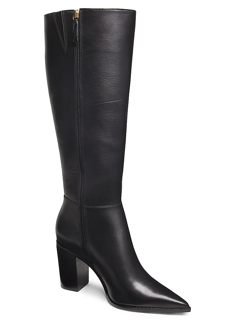 Mikki Up 90MM Leather Block-Heel Boots