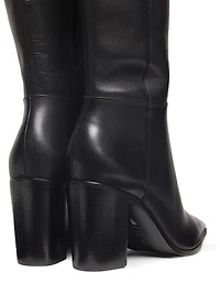 Mikki Up 90MM Leather Block-Heel Boots