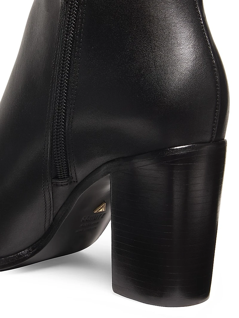 Mikki Up 90MM Leather Block-Heel Boots