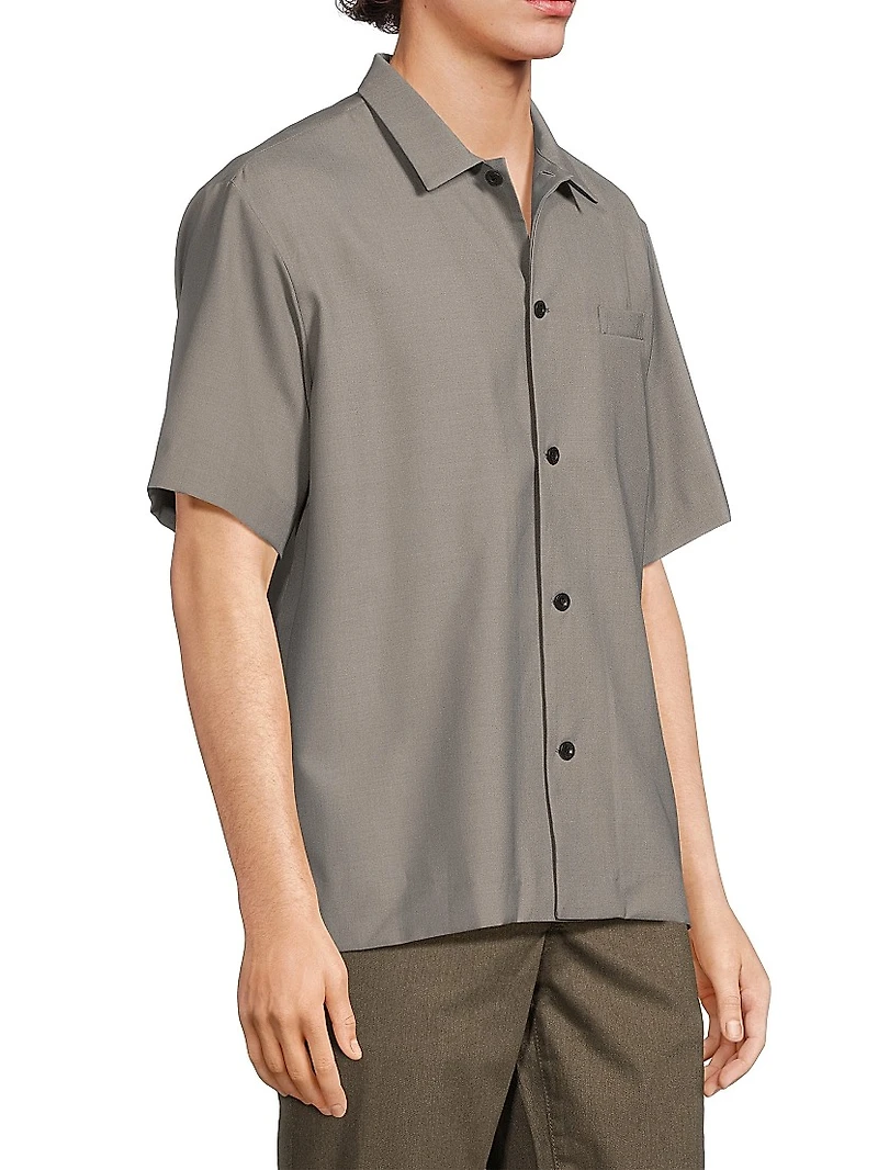 Wool-Blend Suiting Shirt