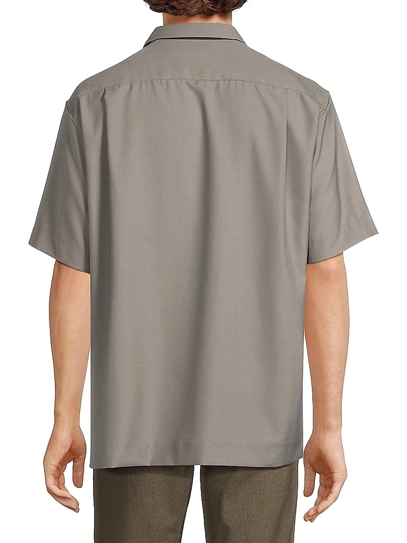 Wool-Blend Suiting Shirt