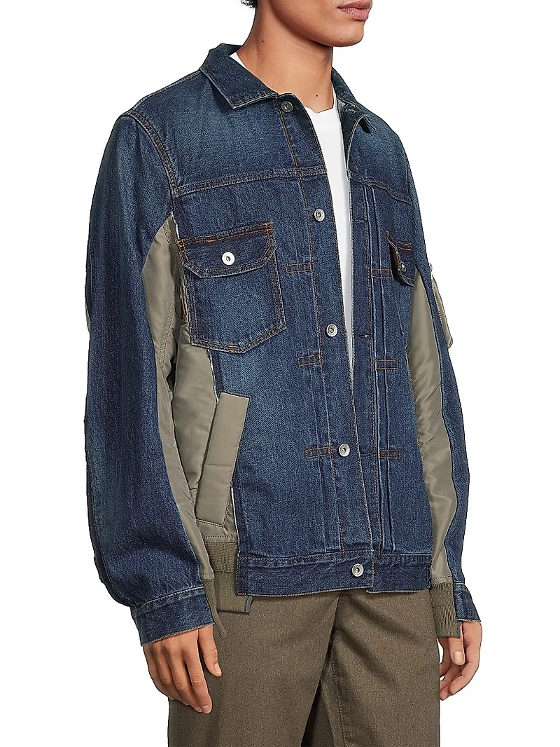 Denim Mixed-Media Jacket