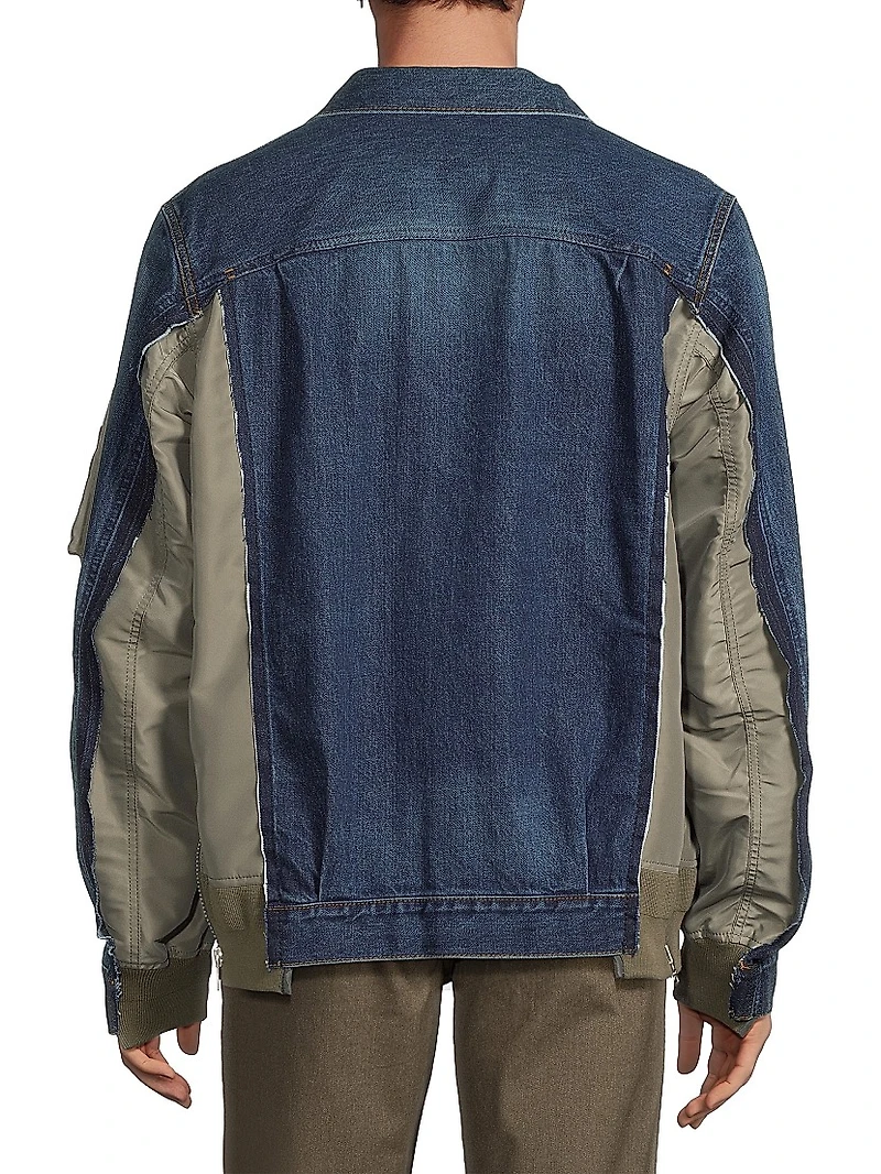 Denim Mixed-Media Jacket