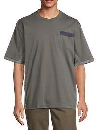 Cotton Mixed-Media T-Shirt