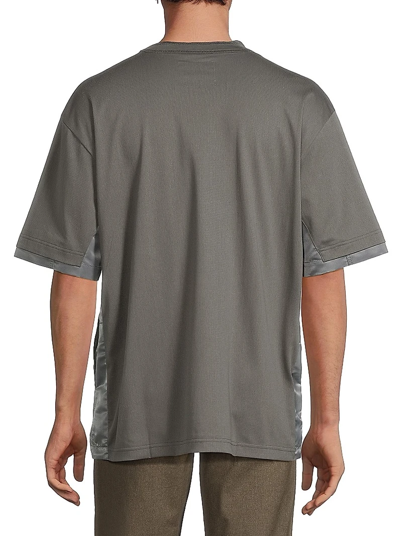 Cotton Mixed-Media T-Shirt