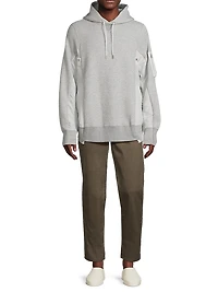 Sponge Sweat Mixed-Media Cotton-Blend Hoodie