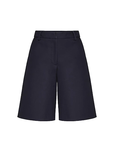Light Double Splittable Gabardine Bermuda Shorts