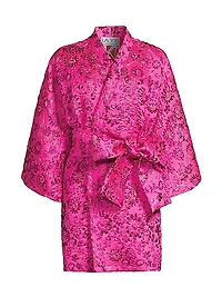 Floral Brocade Wrap Minidress